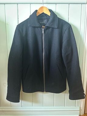 Banana Republic Factory Black Wool Zip Jacket